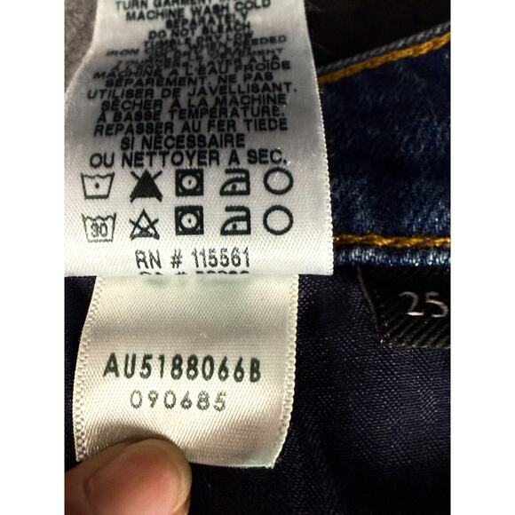 7 For all Mankind Denim Polka dot distressed Cut Off Frayed Shorts Sz. 25 - Picture 13 of 15